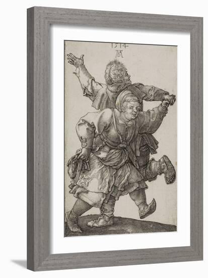 Peasant Couple Dancing, 1514-Albrecht Dürer-Framed Giclee Print