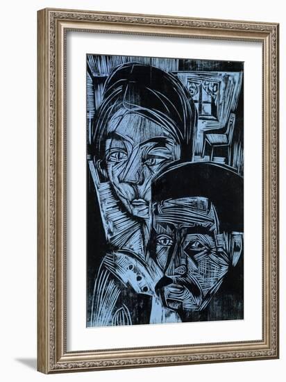 Peasant Couple in the Cottage, 1919-Ernst Ludwig Kirchner-Framed Giclee Print