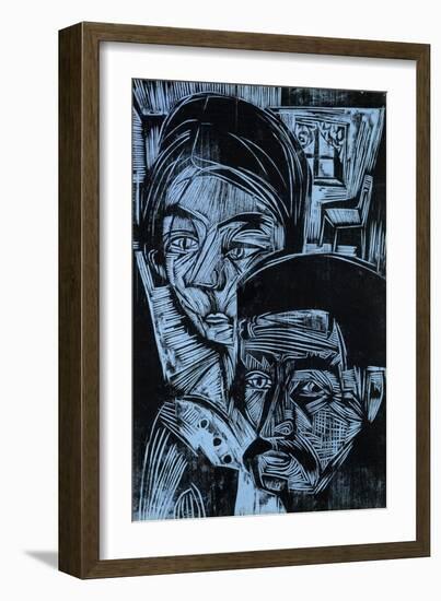 Peasant Couple in the Cottage, 1919-Ernst Ludwig Kirchner-Framed Giclee Print