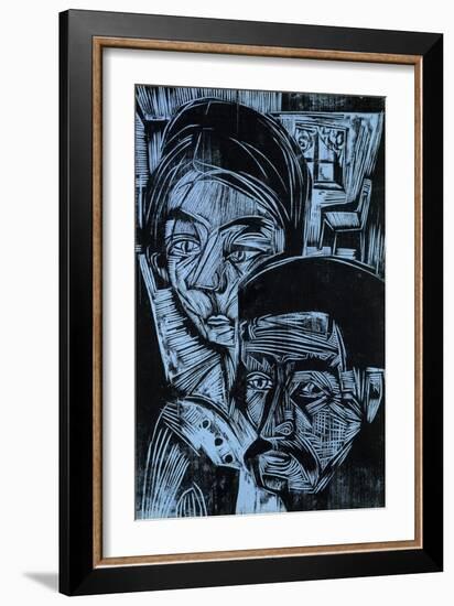 Peasant Couple in the Cottage, 1919-Ernst Ludwig Kirchner-Framed Giclee Print