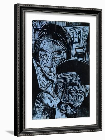 Peasant Couple in the Cottage, 1919-Ernst Ludwig Kirchner-Framed Giclee Print