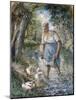 Peasant Crossing a Stream, C.1894-Camille Pissarro-Mounted Giclee Print