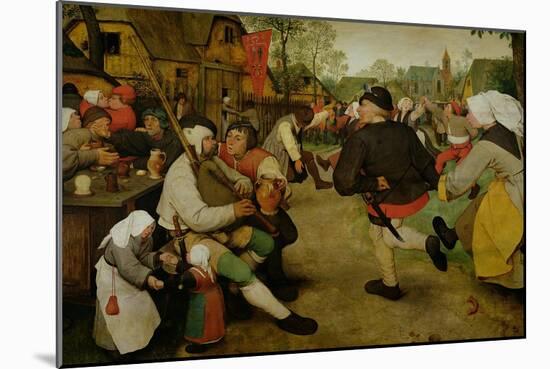Peasant Dance, (Bauerntanz) 1568-Pieter Bruegel the Elder-Mounted Giclee Print