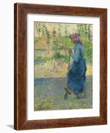 Peasant Digging; Paysanne Bechant, 1882-Camille Pissarro-Framed Giclee Print