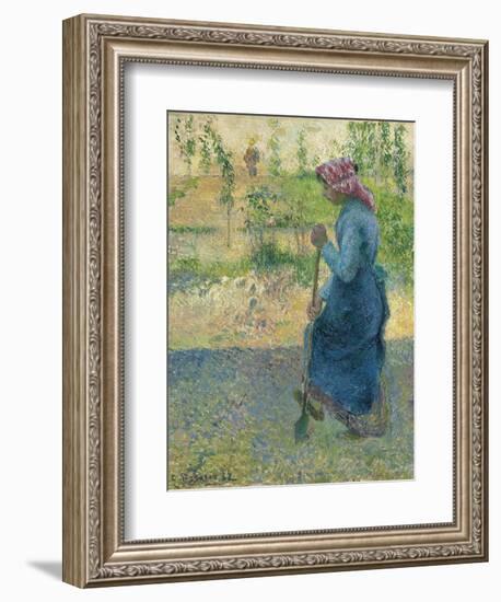 Peasant Digging; Paysanne Bechant, 1882-Camille Pissarro-Framed Giclee Print