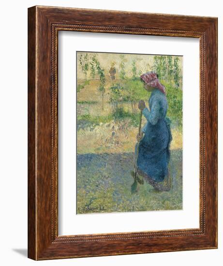 Peasant Digging; Paysanne Bechant, 1882-Camille Pissarro-Framed Giclee Print