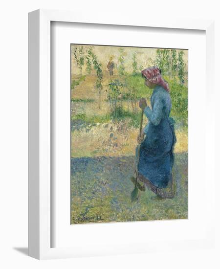 Peasant Digging; Paysanne Bechant, 1882-Camille Pissarro-Framed Giclee Print