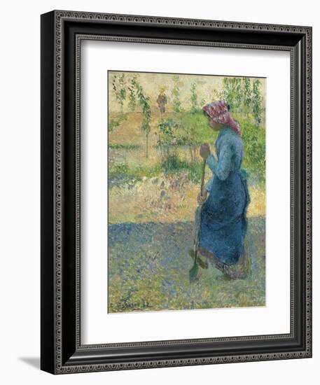 Peasant Digging; Paysanne Bechant, 1882-Camille Pissarro-Framed Giclee Print