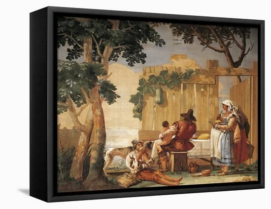Peasant Family at Table-Giandomenico Tiepolo-Framed Premier Image Canvas