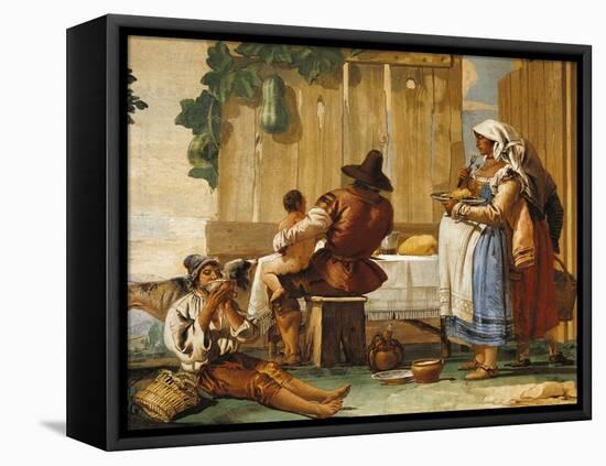 Peasant Family at Table-Giandomenico Tiepolo-Framed Premier Image Canvas