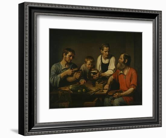 Peasant Family before Dinner, 1824-Fyodor Grigoryevich Solntsev-Framed Premium Giclee Print