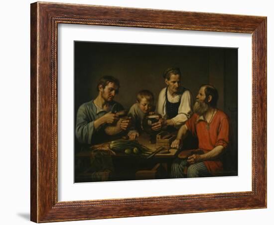 Peasant Family before Dinner, 1824-Fyodor Grigoryevich Solntsev-Framed Giclee Print