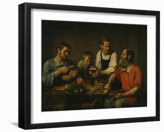 Peasant Family before Dinner, 1824-Fyodor Grigoryevich Solntsev-Framed Giclee Print