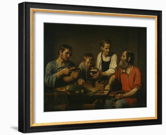 Peasant Family before Dinner, 1824-Fyodor Grigoryevich Solntsev-Framed Giclee Print