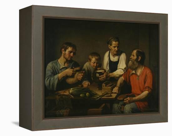 Peasant Family before Dinner, 1824-Fyodor Grigoryevich Solntsev-Framed Premier Image Canvas