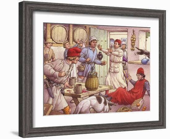 Peasant Farmers Fighting in 15th Century Italy-Pat Nicolle-Framed Giclee Print