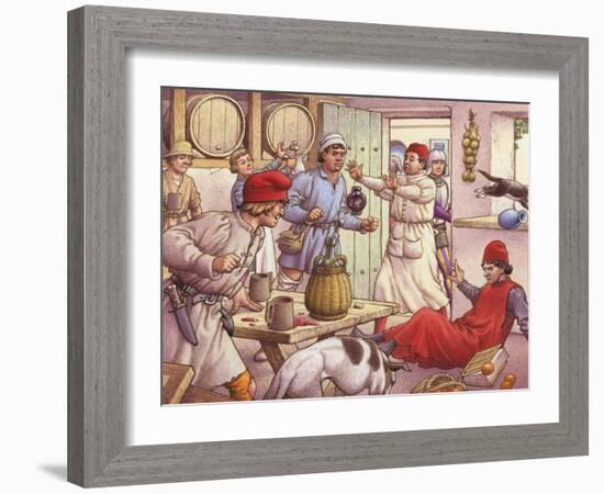 Peasant Farmers Fighting in 15th Century Italy-Pat Nicolle-Framed Giclee Print