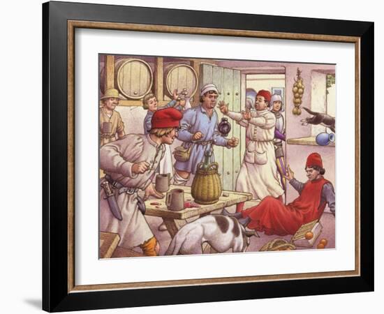 Peasant Farmers Fighting in 15th Century Italy-Pat Nicolle-Framed Giclee Print