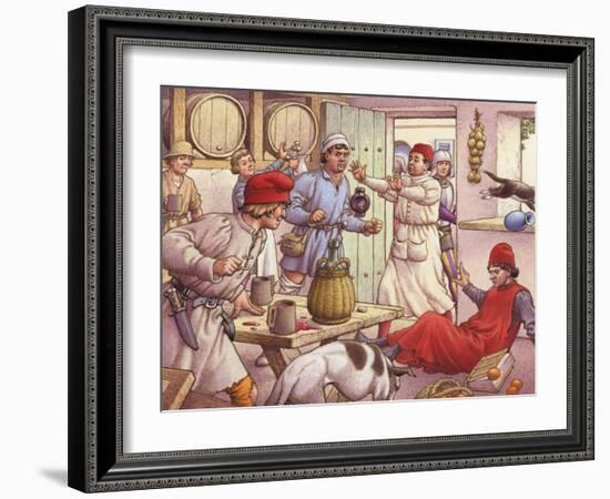 Peasant Farmers Fighting in 15th Century Italy-Pat Nicolle-Framed Giclee Print