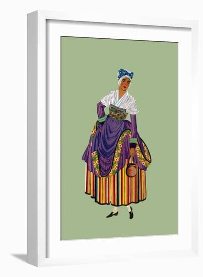 Peasant from Thiers Carries a Jug-Elizabeth Whitney Moffat-Framed Art Print