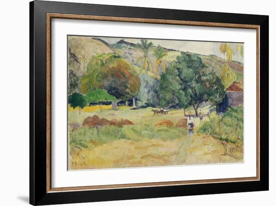 Peasant Garden (Landscape on Tahiti), 1892-Paul Gauguin-Framed Giclee Print