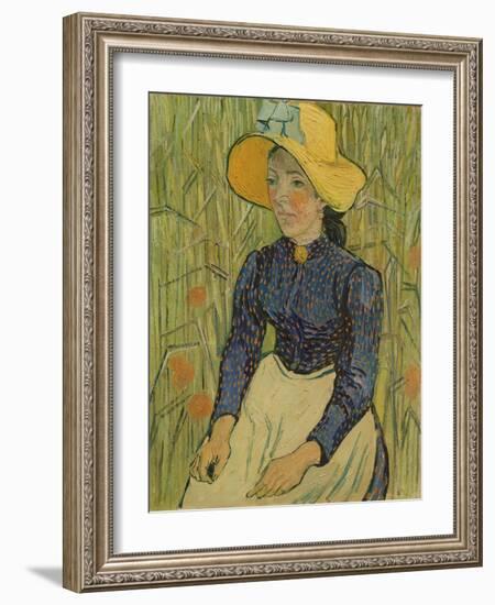 Peasant Girl in Straw Hat, 1890-Vincent van Gogh-Framed Giclee Print