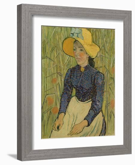 Peasant Girl in Straw Hat, 1890-Vincent van Gogh-Framed Giclee Print