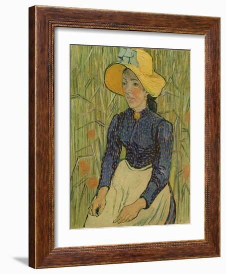 Peasant Girl in Straw Hat, 1890-Vincent van Gogh-Framed Giclee Print