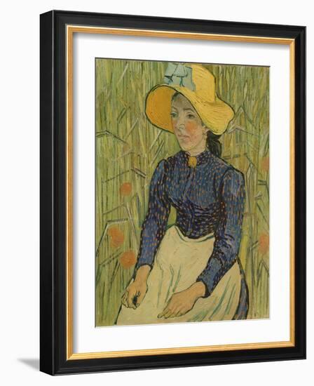 Peasant Girl in Straw Hat, 1890-Vincent van Gogh-Framed Giclee Print