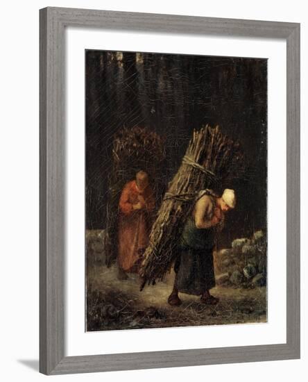 Peasant Girls with Brushwood, C1852-Jean Francois Millet-Framed Giclee Print