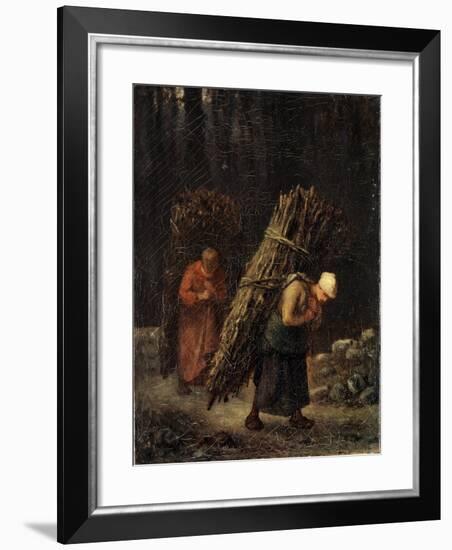 Peasant Girls with Brushwood, C1852-Jean Francois Millet-Framed Giclee Print