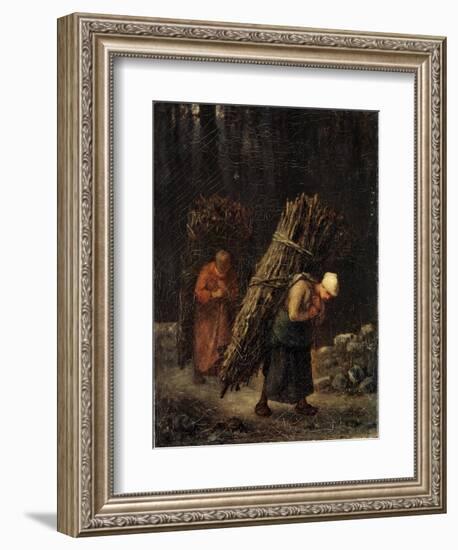 Peasant Girls with Brushwood, C1852-Jean Francois Millet-Framed Giclee Print