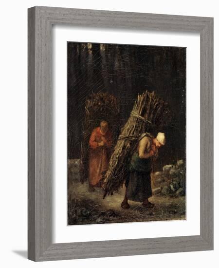 Peasant Girls with Brushwood, C1852-Jean Francois Millet-Framed Giclee Print