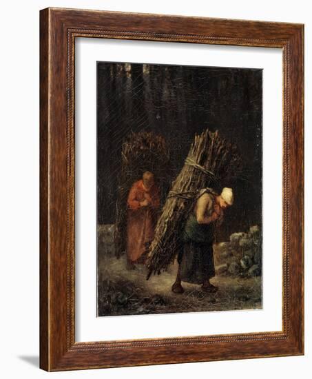 Peasant Girls with Brushwood, C1852-Jean Francois Millet-Framed Giclee Print