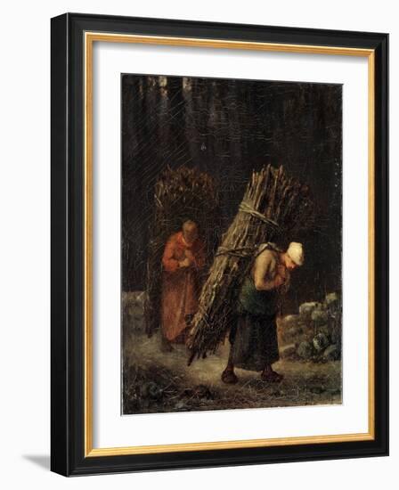 Peasant Girls with Brushwood, C1852-Jean Francois Millet-Framed Giclee Print