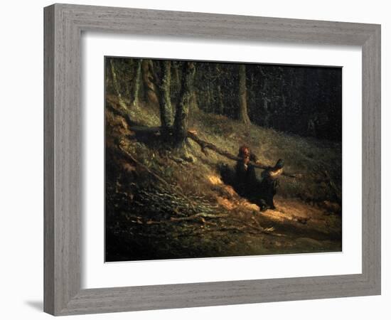 Peasant-Girls with Brushwood (Les Charbonniere), C1852-Jean Francois Millet-Framed Giclee Print