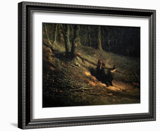 Peasant-Girls with Brushwood (Les Charbonniere), C1852-Jean Francois Millet-Framed Giclee Print