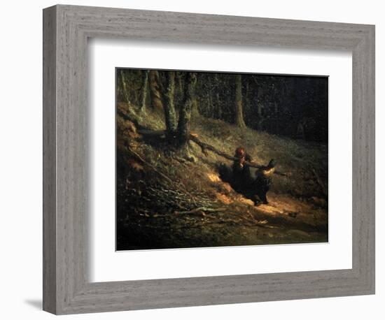 Peasant-Girls with Brushwood (Les Charbonniere), C1852-Jean Francois Millet-Framed Giclee Print