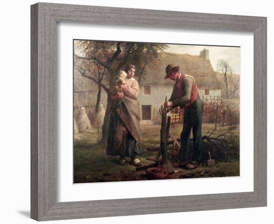 Peasant Grafting a Tree-Jean-François Millet-Framed Giclee Print