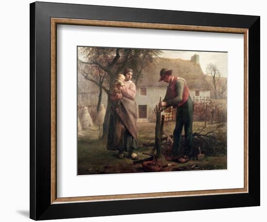 Peasant Grafting a Tree-Jean-François Millet-Framed Premium Giclee Print