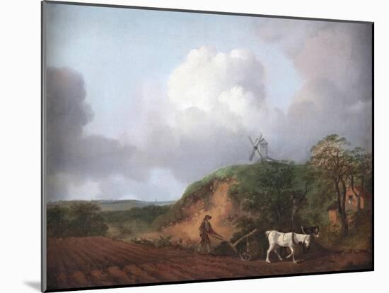 Peasant Ploughing with Two Horses, 1750-1753-Thomas Gainsborough-Mounted Giclee Print