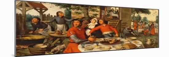 Peasant's Feast, 1550-Pieter Aertsen-Mounted Giclee Print