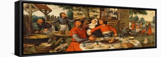 Peasant's Feast, 1550-Pieter Aertsen-Framed Premier Image Canvas