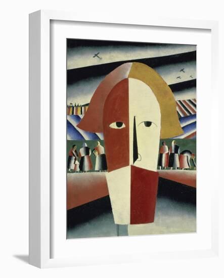 Peasant's Head, c.1928-1932-Kasimir Malevich-Framed Giclee Print