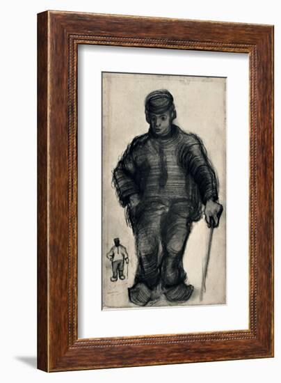 Peasant Walking-Vincent van Gogh-Framed Art Print