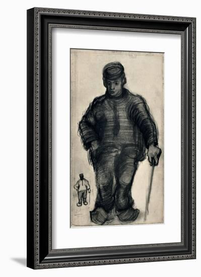 Peasant Walking-Vincent van Gogh-Framed Art Print