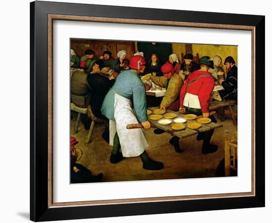 Peasant Wedding, 1568 (Detail)-Pieter Bruegel the Elder-Framed Giclee Print