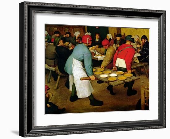 Peasant Wedding, 1568 (Detail)-Pieter Bruegel the Elder-Framed Giclee Print