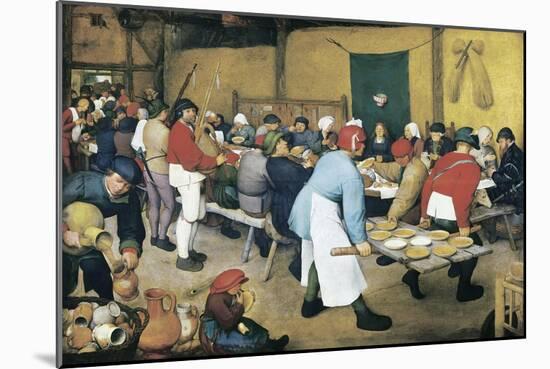 Peasant Wedding (Bauernhochzeit)-Pieter Bruegel the Elder-Mounted Art Print