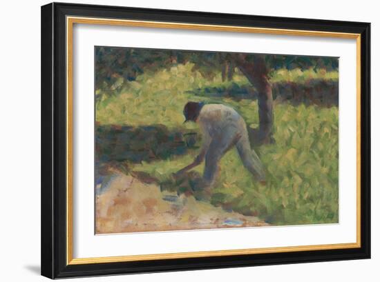 Peasant with a Hoe, c.1882-Georges Pierre Seurat-Framed Giclee Print